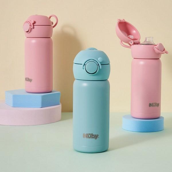 Бутылка для воды Nubi One Touch из нержавеющей стали 2, розово-розовая, 1 шт., 300 мл