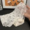 Women's Thin Pure Desire To Print Lace Sexy Wave Edge Breathable Seamless Cotton Bottom Crotch Underwear