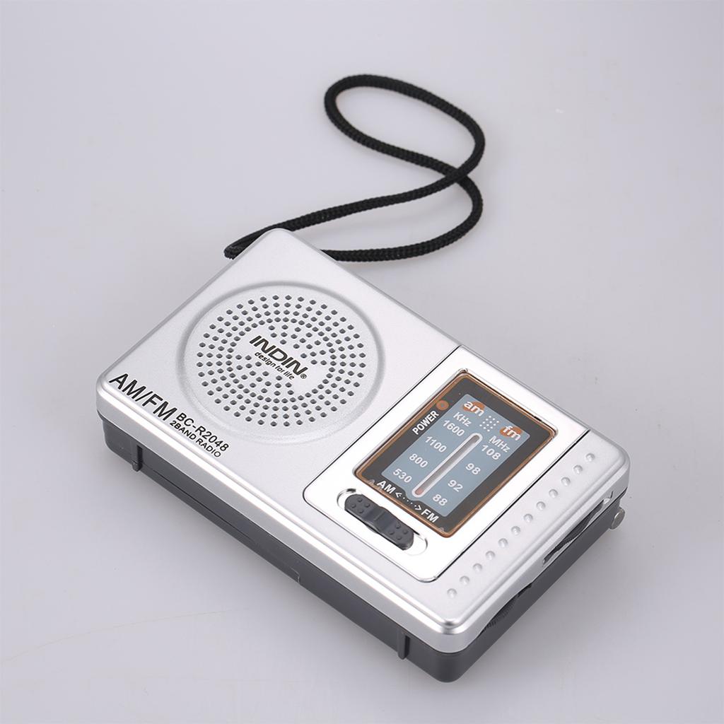 INDIN BC-R2048 Мини-радиоприемник AM FM с телескопической антенной и встроенным динамиком