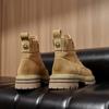 Ботинки на платформе из коровьей замши в стиле ретро для женщин, осень-зима, новые дизайнерские повседневные женские туфли с увеличенным голенищем, модные рабочие ботинки для женщин