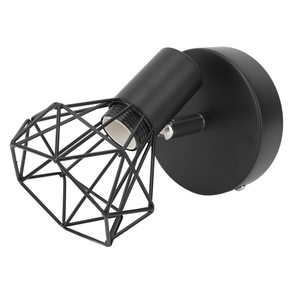 Adjustable Lamp Holder Industrial Black E14 Wall Mounted Light Bulb Holder for Bedside Reading