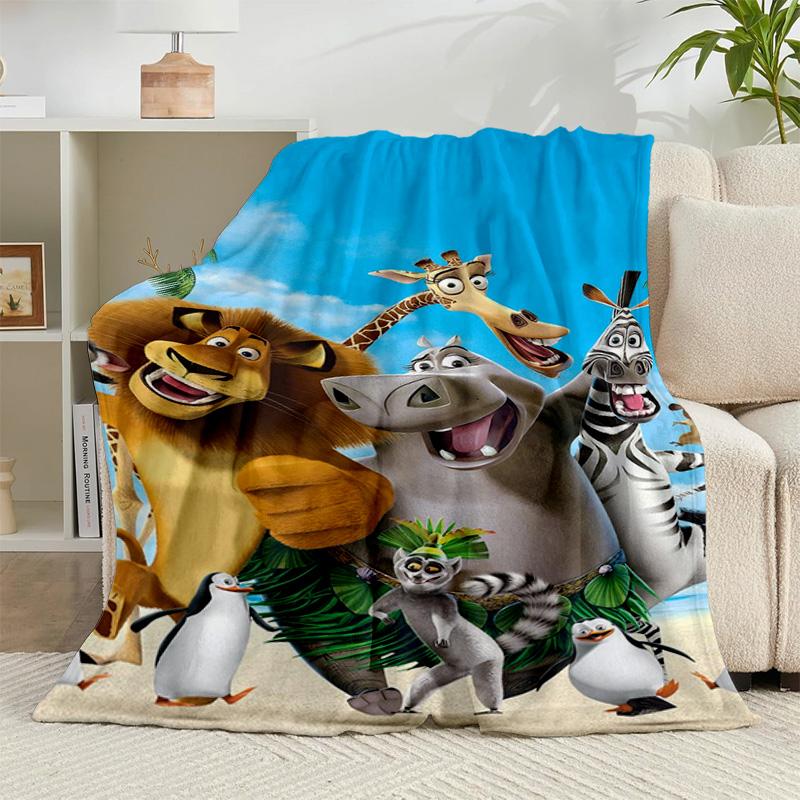 1PC Penguins dventure Flannel Blanket Gift, Suitable for Both Men And Women, Soft Ideal for Beds And Sofa, Birthday Or Christmas Gift
