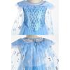 Frozen Elsa Dress Princess Dress Tiara Snowflake Stick Gloves 4 Piece Set Kids Costume Blue Girls 110 Kids Costume Girls Girls Princess Costume