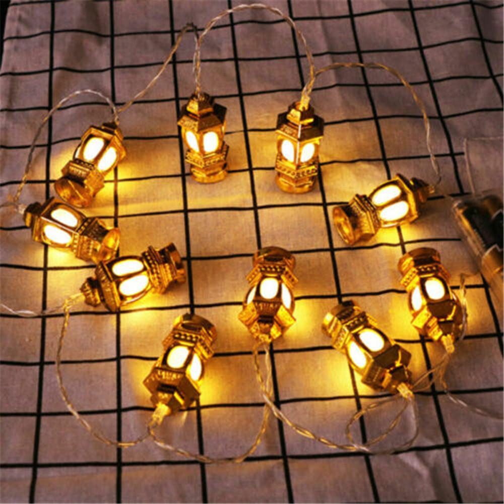 10Led Moon Star Castle Led Light String Eid Mubarak Ramadan Decoration for Home Hajj Ramadan Kareem Eid Al Adha Eid Lantern Gift