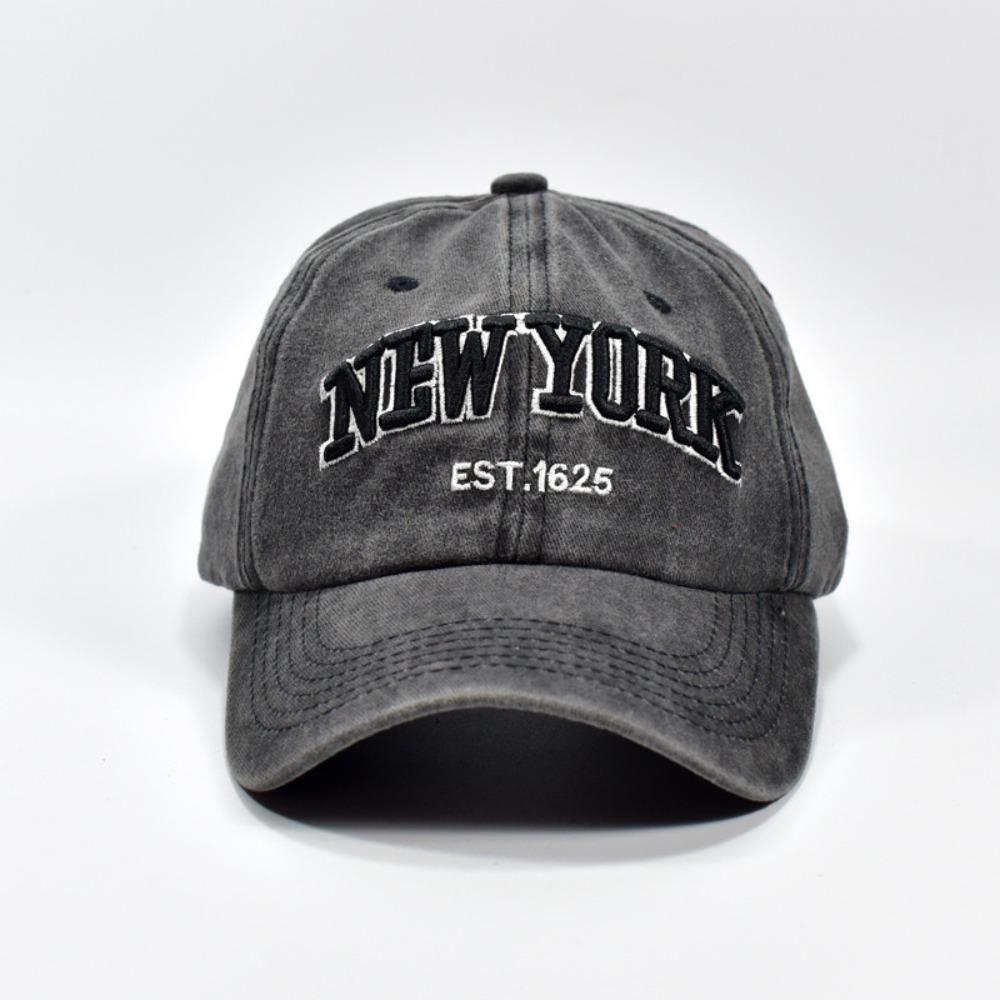 Cotton Sport Duck Tongue Cap Washable Letter Embroidery Sun Hats New York Baseball Cap  Summer