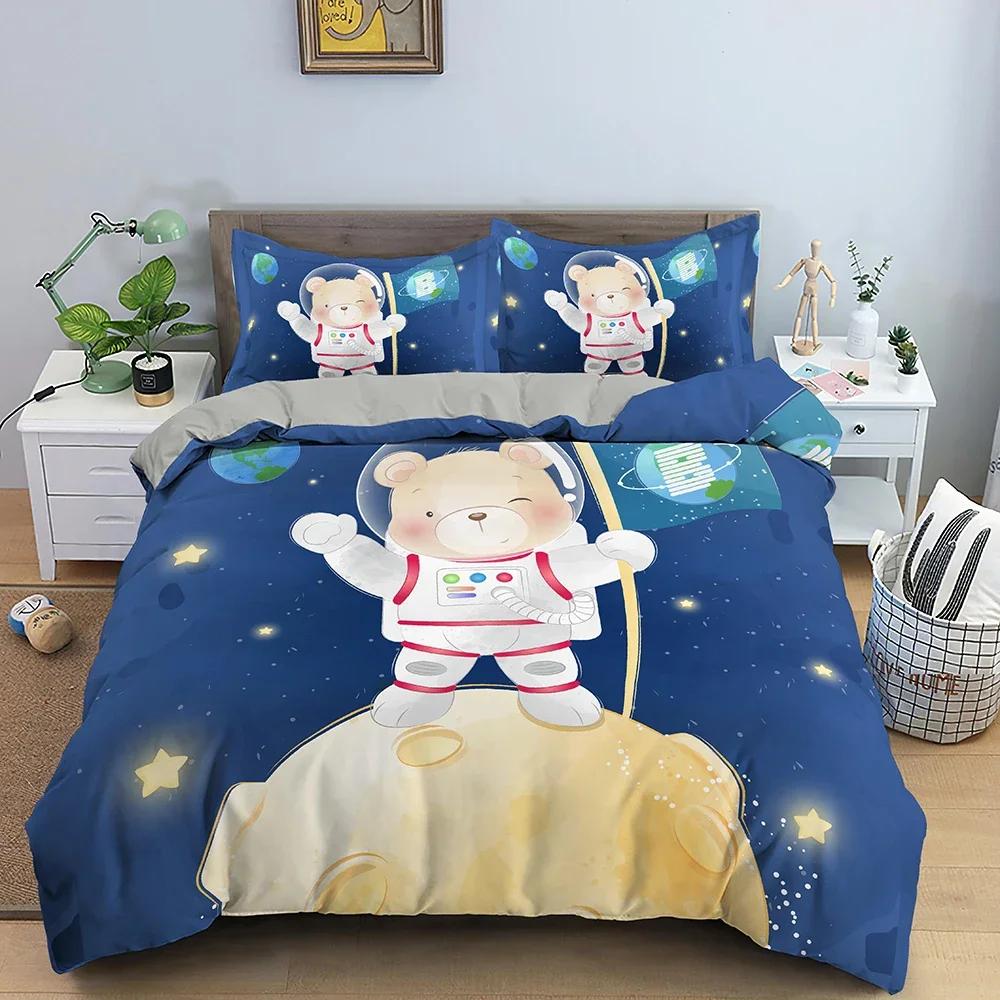 3D Cartoon Pattern Duvet/Quilt Cover Cozy Soft Bedding Set for Children Kids Bedroom Decor Bedclothes Queen Twin Single 2/3Pcs