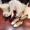 Summer new Mary Jane shoes fashionable retro versatile thick heel light mouth square head soft sole high heel small single shoes