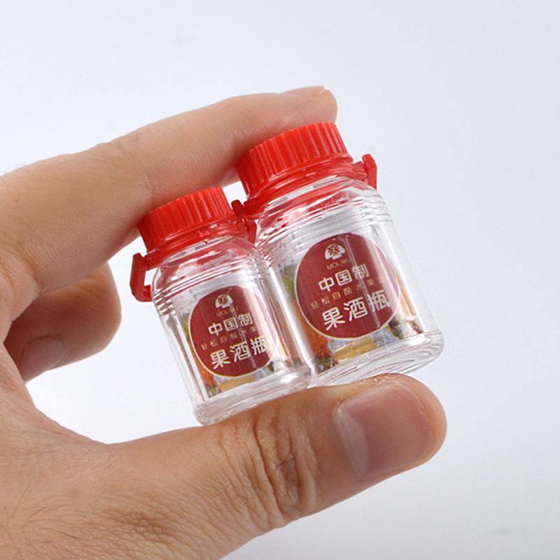 1Set Dollhouse Mini Simulated Plastic Brewing Wine Bottle Storage Tank Tiny Vial Bottle Wine Bottle Model Kitchen Home Decor Toy