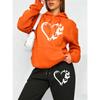 Combination Of Love And Butterfly Printed Y2K Women'S Hoodies Set Drawstring Fleece Hoody Clothing