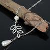 Chic And Stylish Alloy Leaf Pearl Necklace Perfect For Summer Fashion Trends