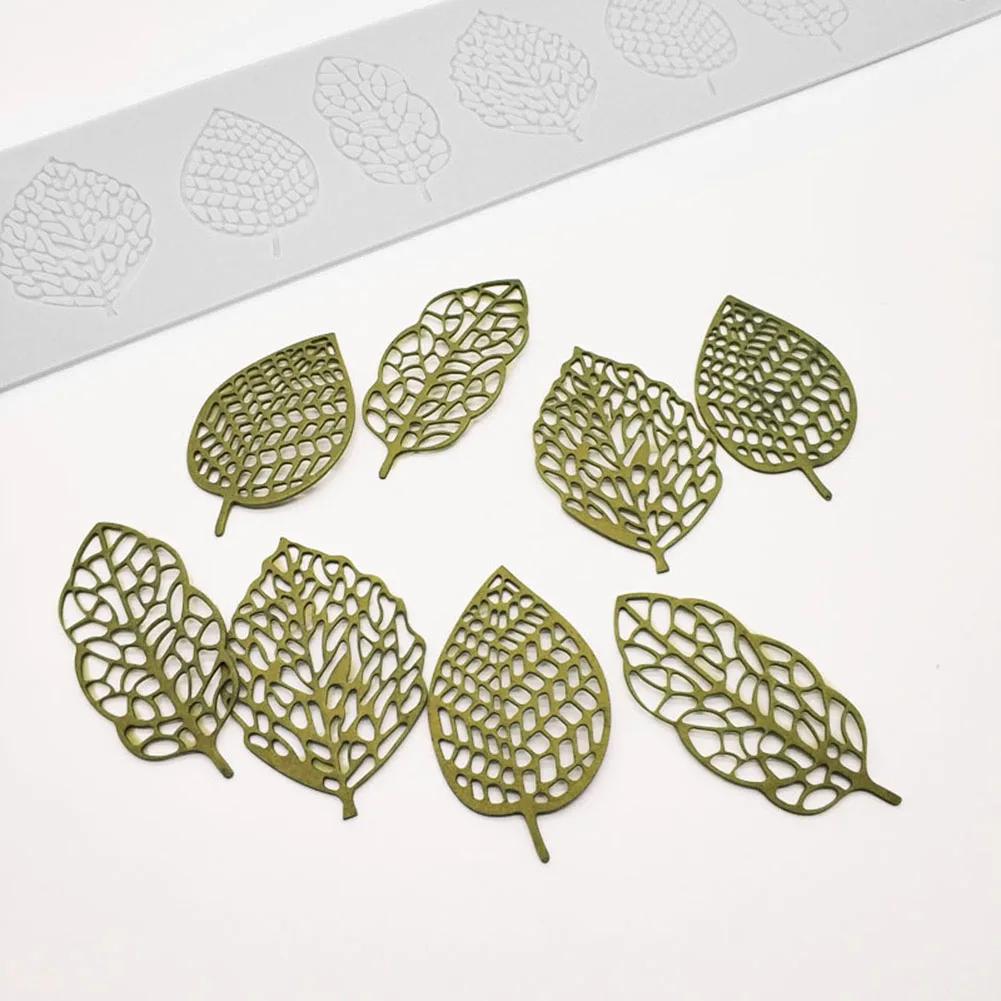 Силиконовые формы для помадки в форме листа, шоколадная форма для украшения торта, кондитерских изделий, формочки для выпечки, декоративная сахарная вуаль, коврик