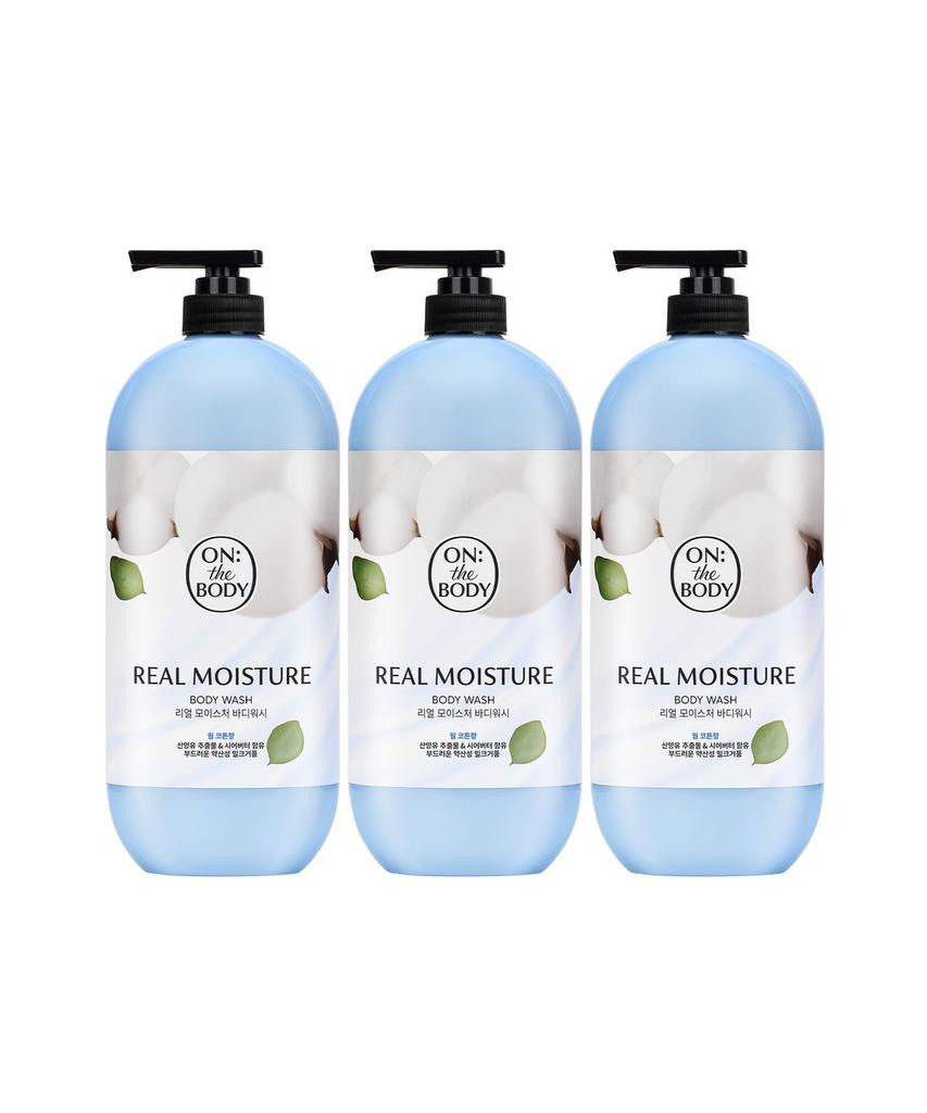[Select Option] Real Moisture Body Wash 900g 3-Pack (Warm Cotton/Peony/Almond)