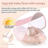 Baby Swimming Float With Canopy Splash Game Inflatable Pool Float Ring Toy Girls Basketball Game Bucket Pink Pony Swimming Ring