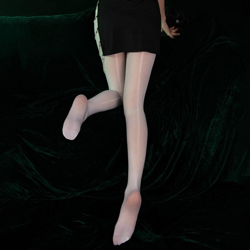 Women's High Waist Glossy Reflective Silk Pantyhose - Ultra-Thin 8D with Horse Oil Infusion