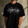 Черная футболка Led Zeppelin с белым шрифтом