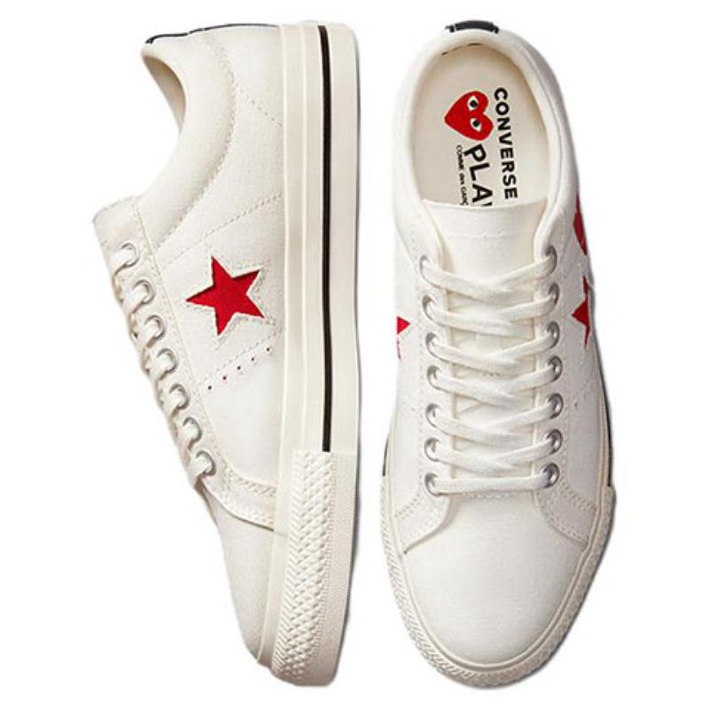 COMME DES GARCONS SHIRT x Converse One Star Холщовые Классические Повседневные Нескользящие Износостойкие Легкие Низкие Кеды Унисекс Белые