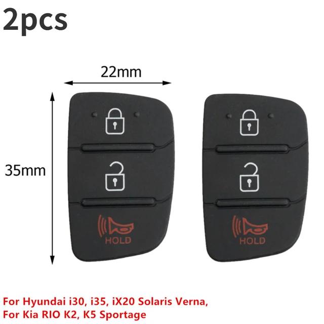 Car Replacement 3 Button Remote Key Fob Case Rubber Pad for Hyundai I10 I20 I30 IX35 for Kia K2 K5 Rio Sportage Flip Key Parts