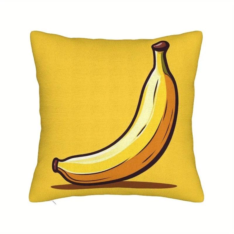 Cute Cartoon Banana Peach Skin Pillowcase Yellow Fruit Cushion Cover for Sofa Couch Living Room Bedroom Home Decor Kids Room