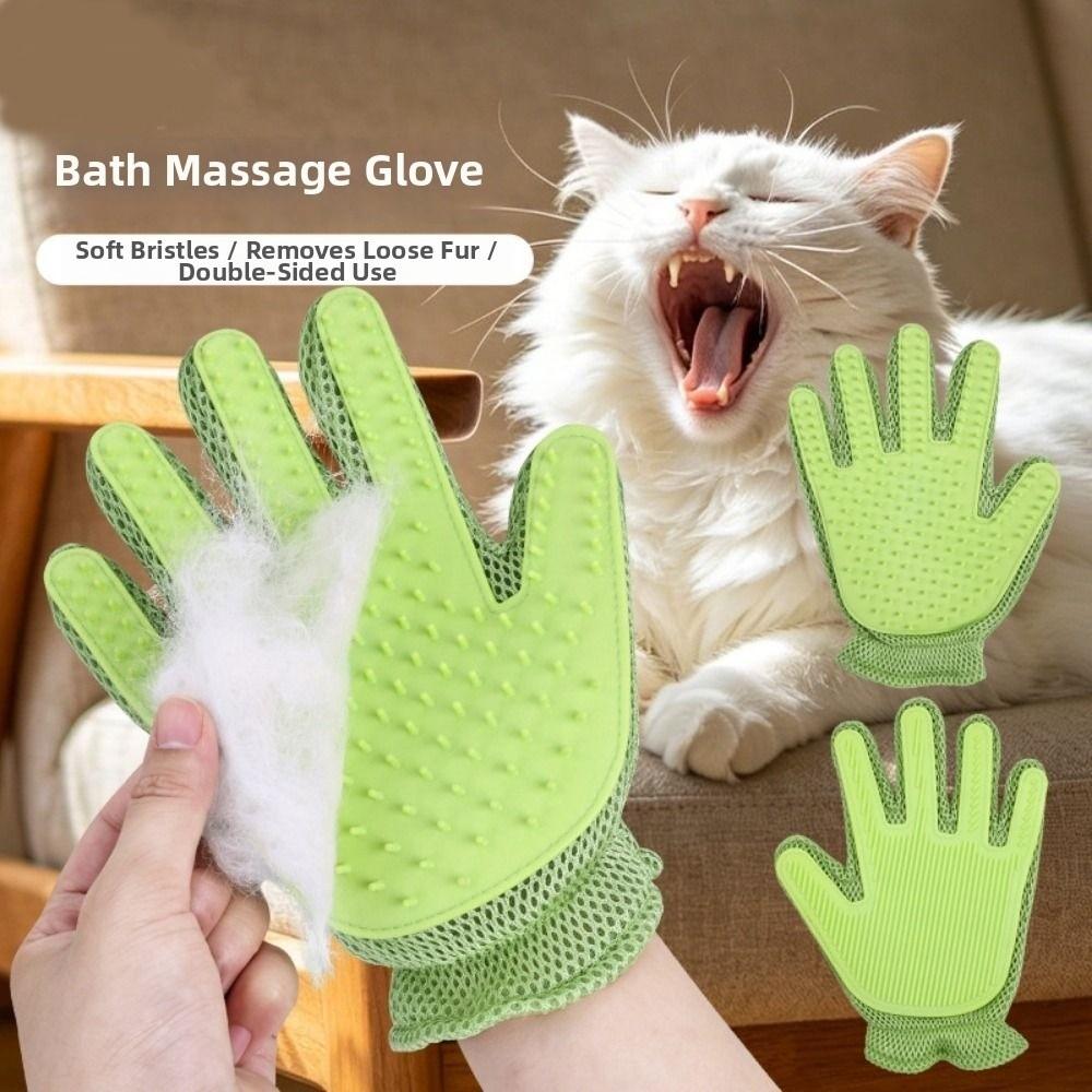 Anti-Scratch Dog Hair Remover Breathable Pet Hair Glove Cat Grooming Cleaning Glove Bathing