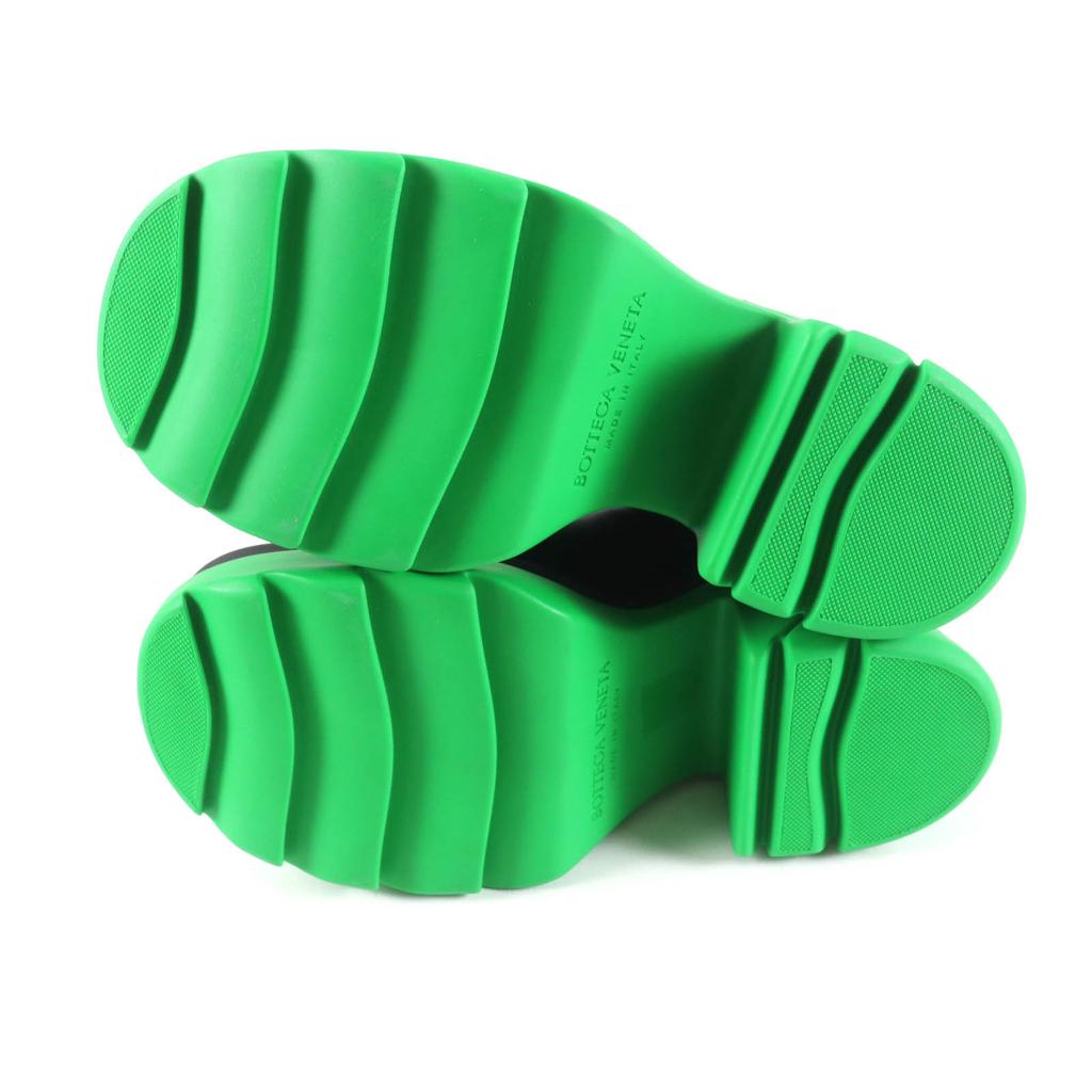 Безупречные ботильоны BOTTEGAVENETA FLASH из черной и зеленой кожи Женские 37,5 Б/у