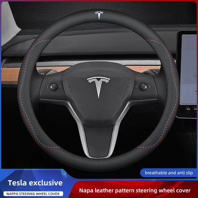 AMI1 Чехол на руль автомобиля из ПУ-кожи, нескользящий, для Model 3 Y S X 2017 2018 2019 2020 2021 2022 2023 2024, Автоаксессуары