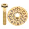 Bike Headset Cover Alloy 28.6mm Front Fork Stem Top Cap for Mountain Road Bike Totem Pattern Gold