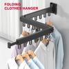 Retractable Folding Clothes Hanger Aluminum Drying Rack Wall-mounted Laundry Storage Space Save Home Hotel Cloth Hanger