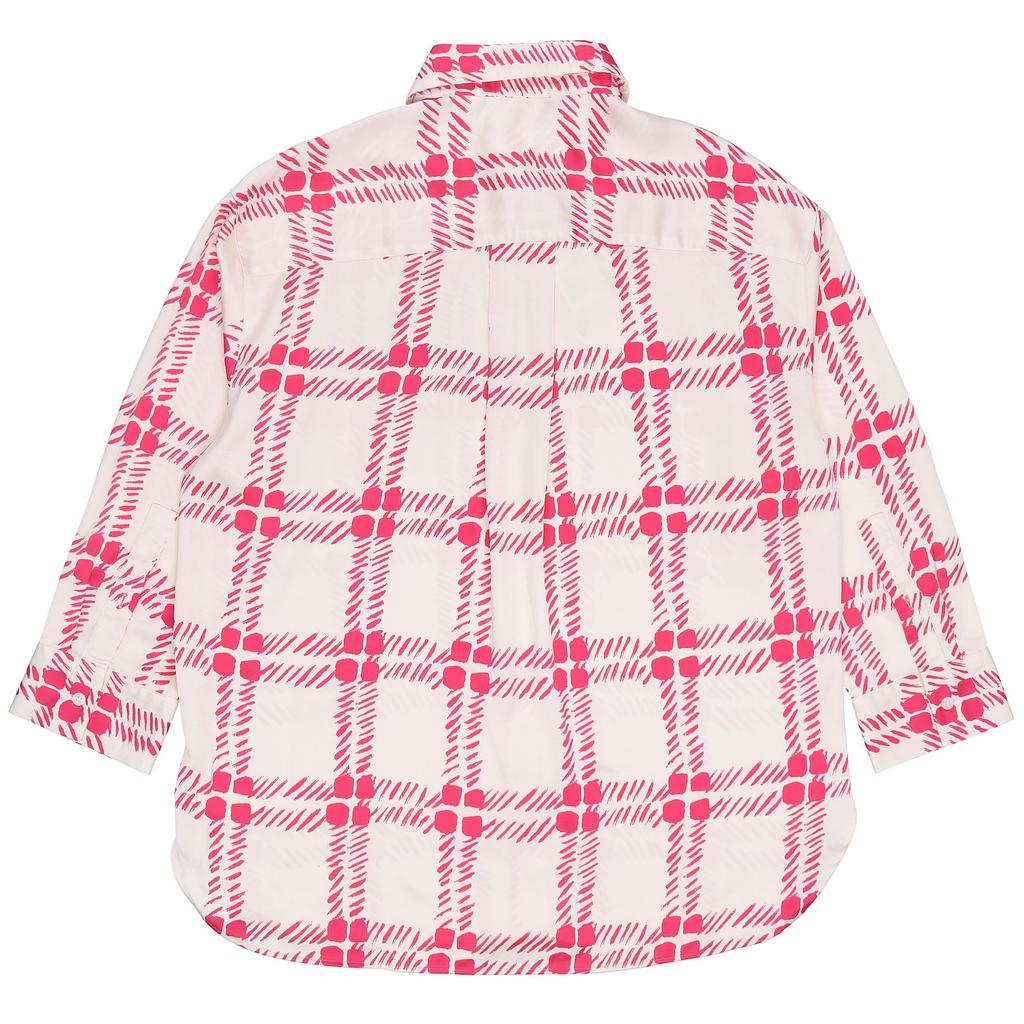 Uniqlo Рубашка в клетку свободного кроя с длинным рукавом, коллаборация Marni, женская, бежевая 451551-31