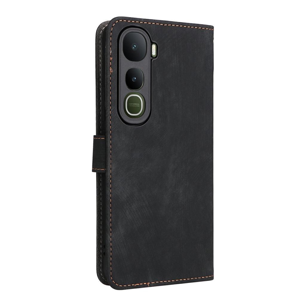 Для vivo Y400 5G/4G Чехол Кошелек с RFID-блокировкой Кожаный чехол-подставка для телефона с ремешком