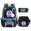 Kids Printed Backpack School Use Lightweight Oxford Fabric Bag With Arc Shoulder Straps 20-35L Capacity Neutral Style