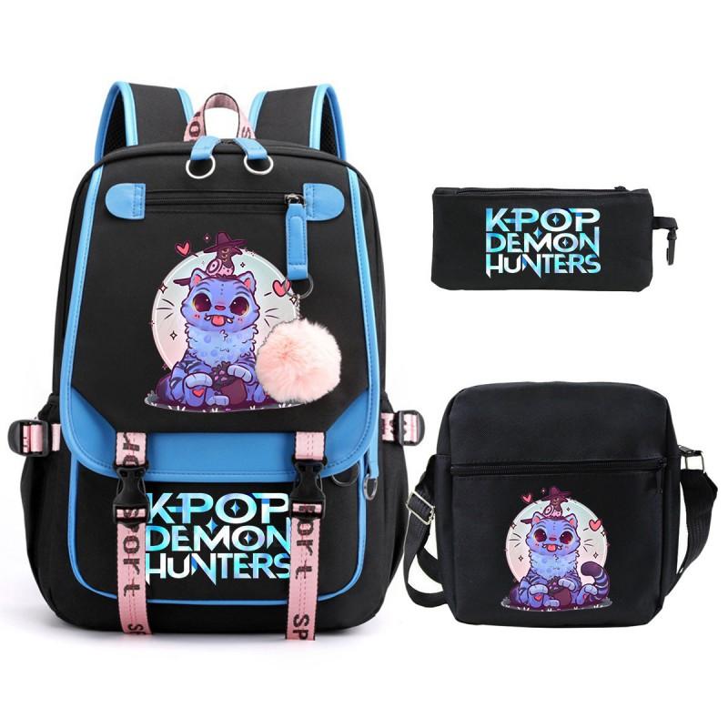 Kids Printed Backpack School Use Lightweight Oxford Fabric Bag With Arc Shoulder Straps 20-35L Capacity Neutral Style
