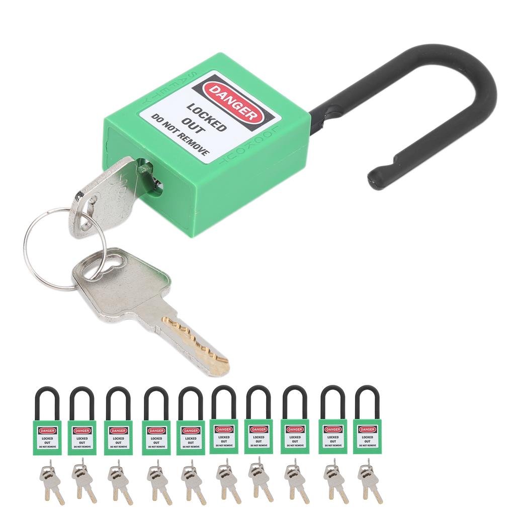 10Set 38mm 1.5in Safety Padlock Engineering Insulation DustProof for Factories Construction Sites Hospitals Chemicals