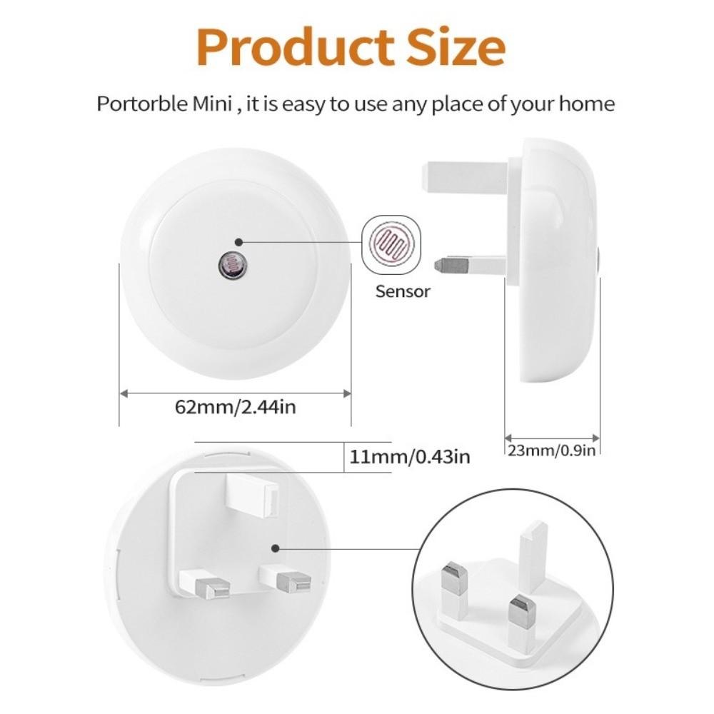 High Quality Energy Saving LED Night Light EU UK Plug Smart Sensor Plug in Night Lamp Wall Night Lamp Toilet