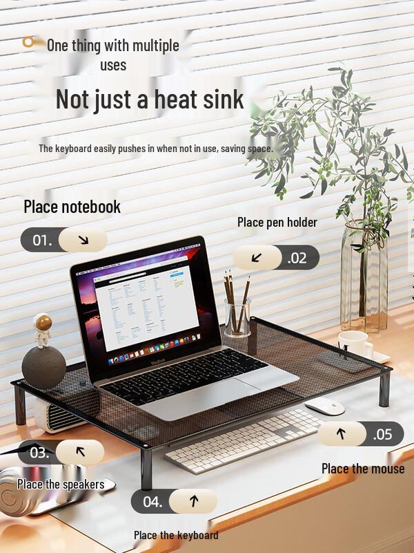 Extendable Laptop Cooling Stand with Wireless Charger