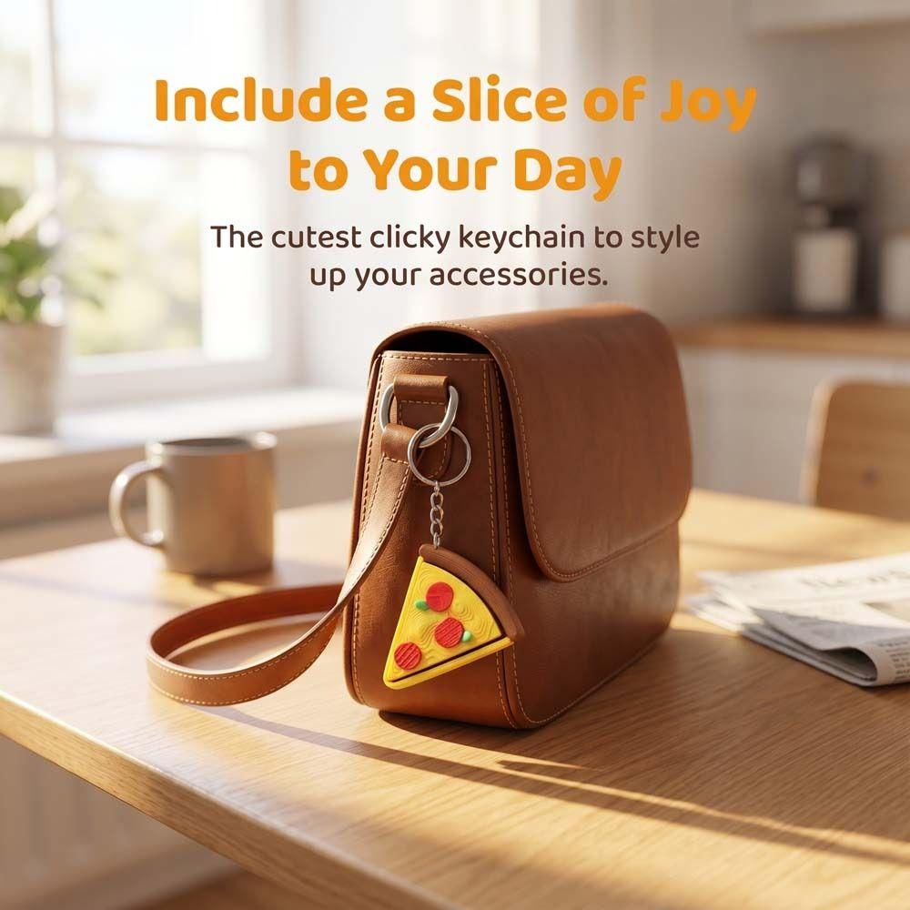 Double eggs Foods Clicker Key Chain 3D Printed Sensory Clicker Toys Pizza Cookie Clicker Daily
