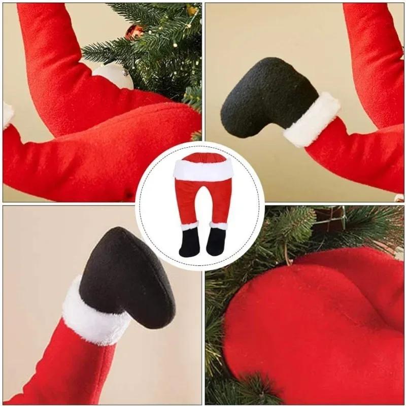 Santa Claus Legs Christmas Tree Decorations Plush Elf Leg Door Hanging Ornaments Holiday Home Decor Xmas Party Supplies