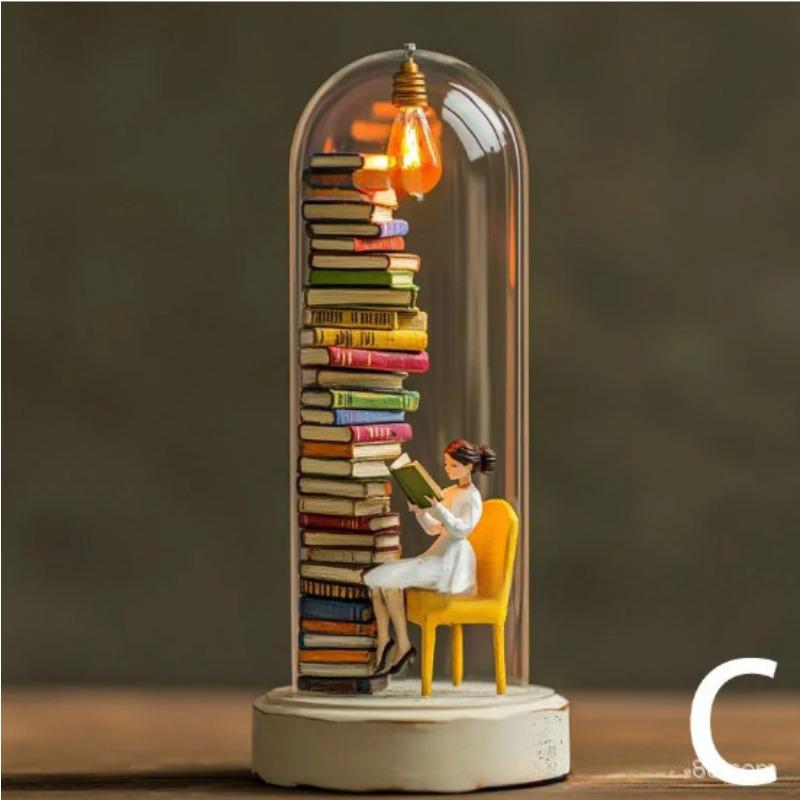 Читатель в пробирке, Светодиодная лампа из смолы для чтения, Предмет домашнего декора