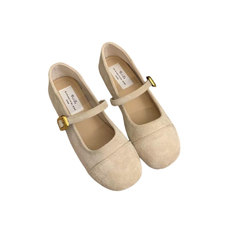 Французские ретро туфли с неглубоким носком женские весенне-осенние 2025 новые вечерние туфли нежные сказочные ветры мягкие туфли Мэри Джейн на плоской подошве