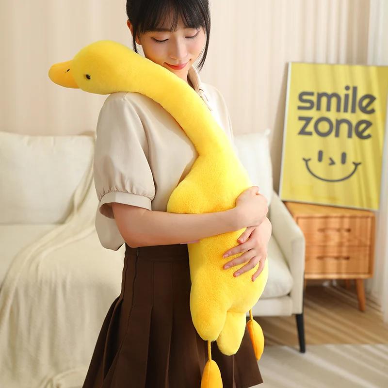 Cute Duck Plush Toys Huge Duck Pressing Will Make A Sound Sleep Pillow Soft Stuffed Animal Goose Doll Birthday Gift