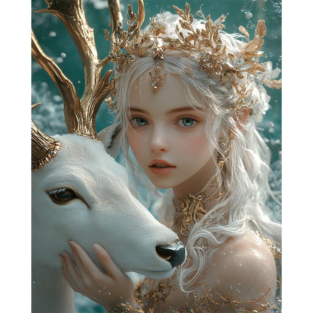 DIY Алмазная картина Милая девушка Набор для вышивки крестом Мозаичное искусство Алмазная картина Полный круг Алмазное украшение для дома