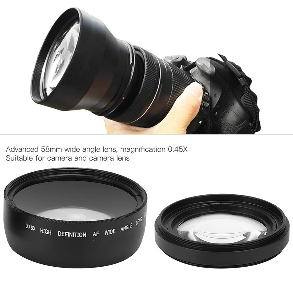 ASHA 58mm Camera Macro Lens for and Olympus Wide-Angle Lens, 0.45X Wide-Angle Canon, Nikon, Sony,