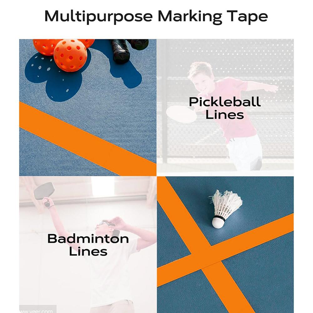 Outdoor Marking Tape Court Marker Visible Weather Resistant Multifunctional Tape For Basketball Stadium Marking Tape 1 Roll/2 Rolls 65.6ft
