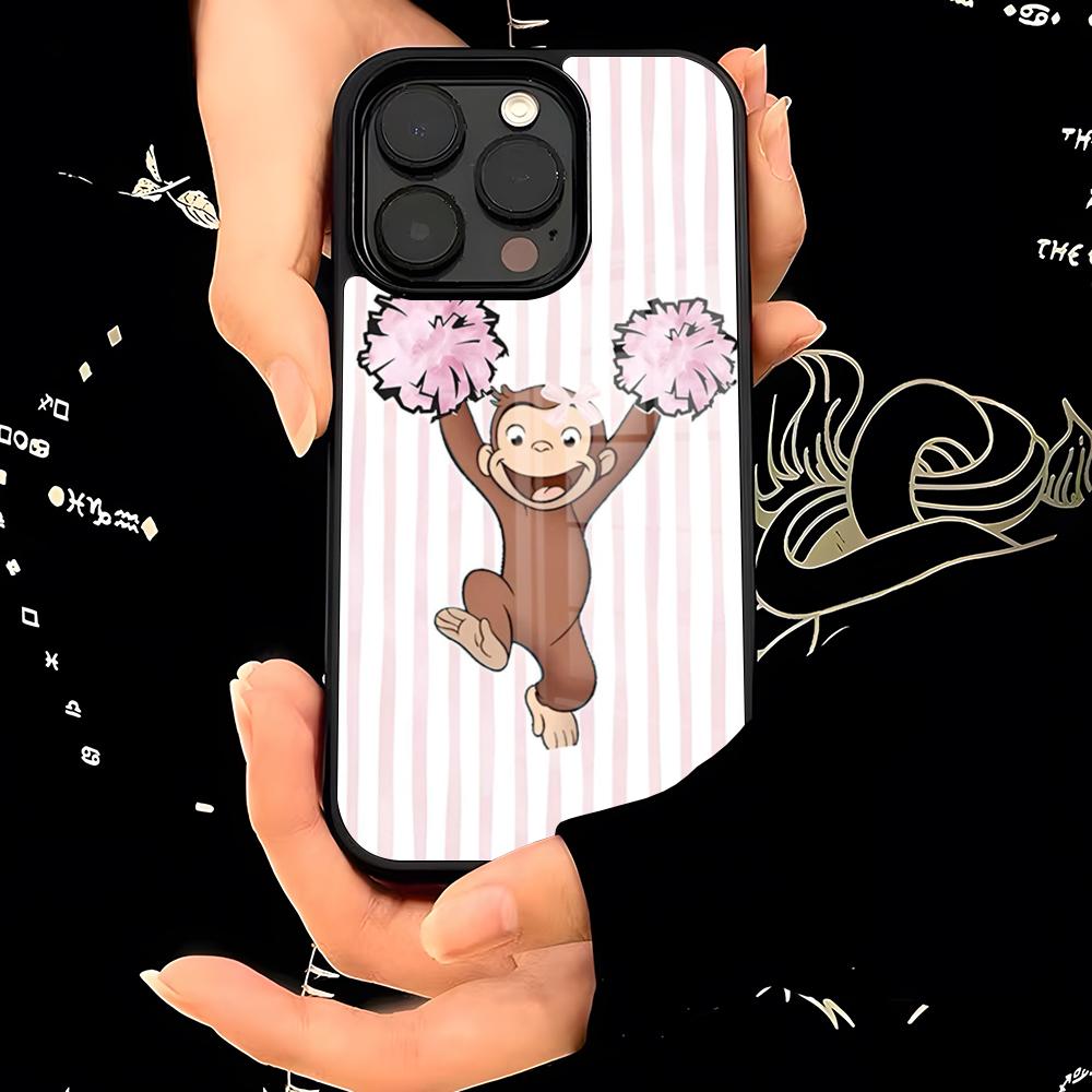 Curious G-George Monkey Phone Case PC+TPU For IPhone 15 16 17ProMax 13 16 11 12 14 Pro Xs Max Mini Xr X Plus Cover