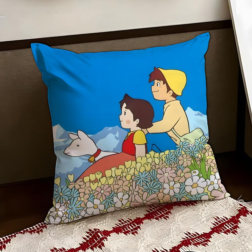 Cute HHeidi Girl of the AAlps Cushion Cover Reversible Soft Durable Pillow Cover Home Car MultiScene Use for Daily Comfort