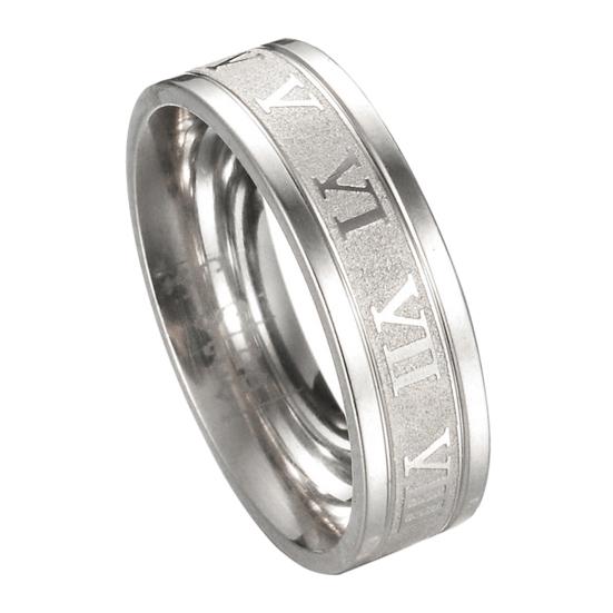 Creative Titanium Steel Finger Ring Roman Numerals Party Punk Jewelry Gift