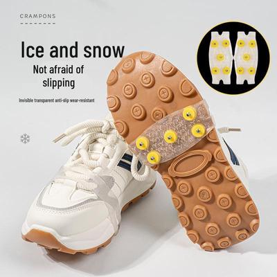 Прозрачные ледоступы: Противоскользящие накладки на обувь с пятью зубьями для снежных и ледяных поверхностей