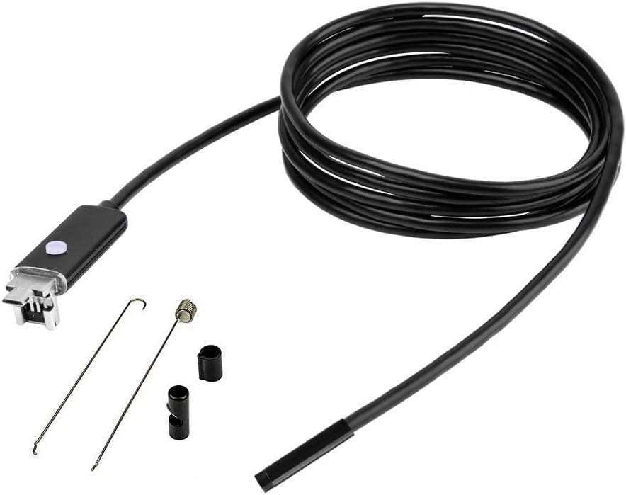 Водонепроницаемый USB-эндоскоп Parishop со светодиодной змеиной камерой, УФ-светом, Фиброскоп, - (5 метров)