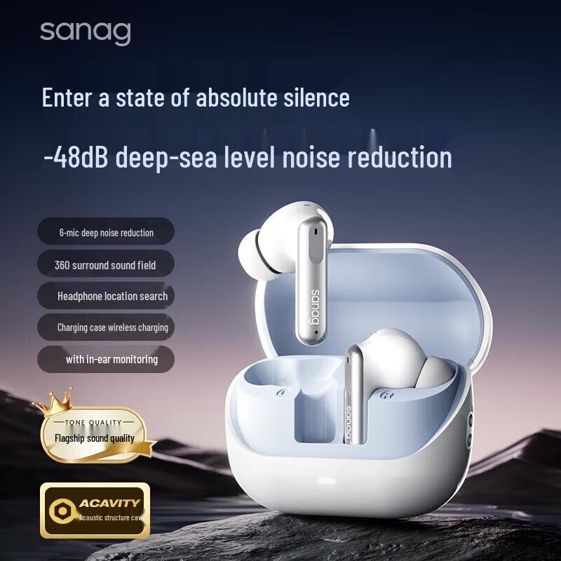 SANAG T51S True Wireless Noise-Cancelling Bluetooth Earbuds