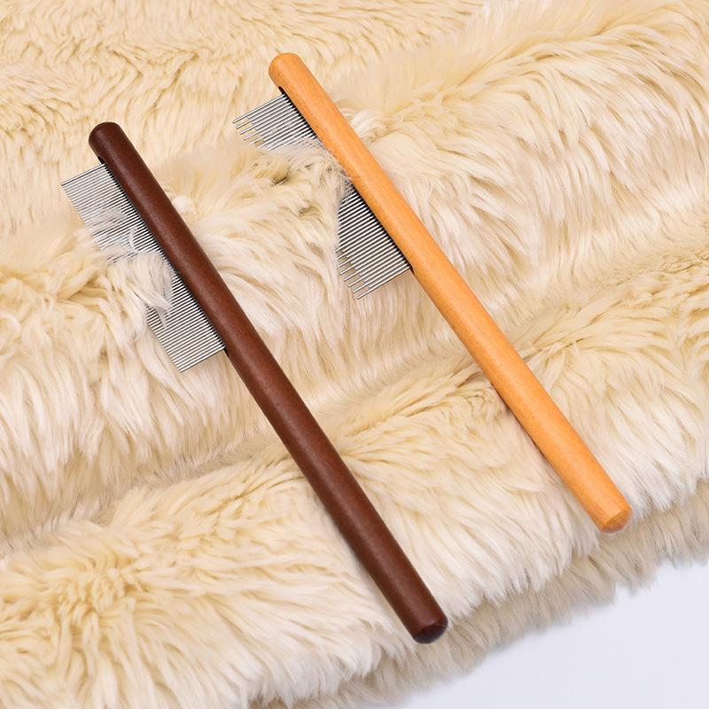 Деревянная расческа для домашних животных для удаления выпавшей шерсти и блох - идеально подходит для собак и кошек