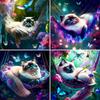 Алмазная картина DIY животное полный квадрат круглый алмаз вышивка кошка мозаика картина 5D украшение для дома подарок